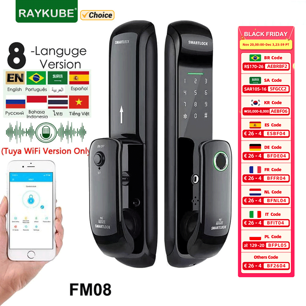 RAYKUBE FM08 Tuya Wifi Kunci P - Letter Opener Brass ulasan dan harga